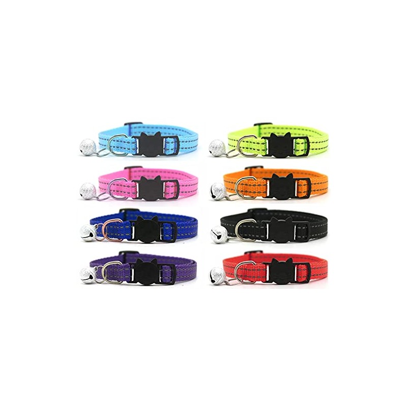 Cat / Kitten Collar with Bell & Reflective Stripes, Quick