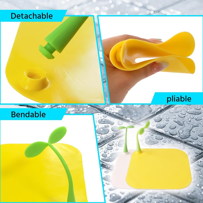 2 Pack Silicone Bathtub Drain Stopper, Square Flat Drain Cover