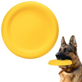 SUNNEKO Dog Discs Toy, Durable Flying Discs for Throwing Catching, Durable for Aggressive Chewers, Water Floating Dog Toys, Swimming Training, Medium Large Breeds, Yellow