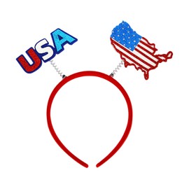 Mtruil 1Pcs 4th of July Headband,Independence Day Party Hair Supplies Blue Glitter USA Patriotic Hair Accessories for Women Girls