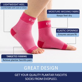 EVOPLECI Tobillera De Compresión Con Puntera Abierta, Calcetines De Compresión Para El Tobillo, Soporte Para Fascitis Plantar, Tobillera Para Hombres Y Mujeres, Soporte Para El Arco, Recuperación De L