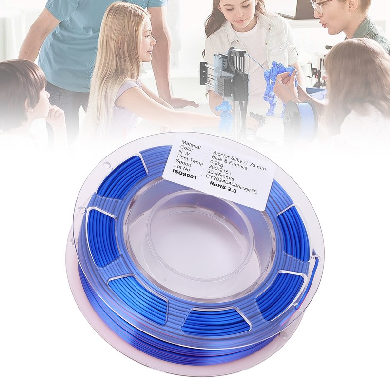 PLA Filament Dual Color Blue and Purplish Red 1.75mm 200g