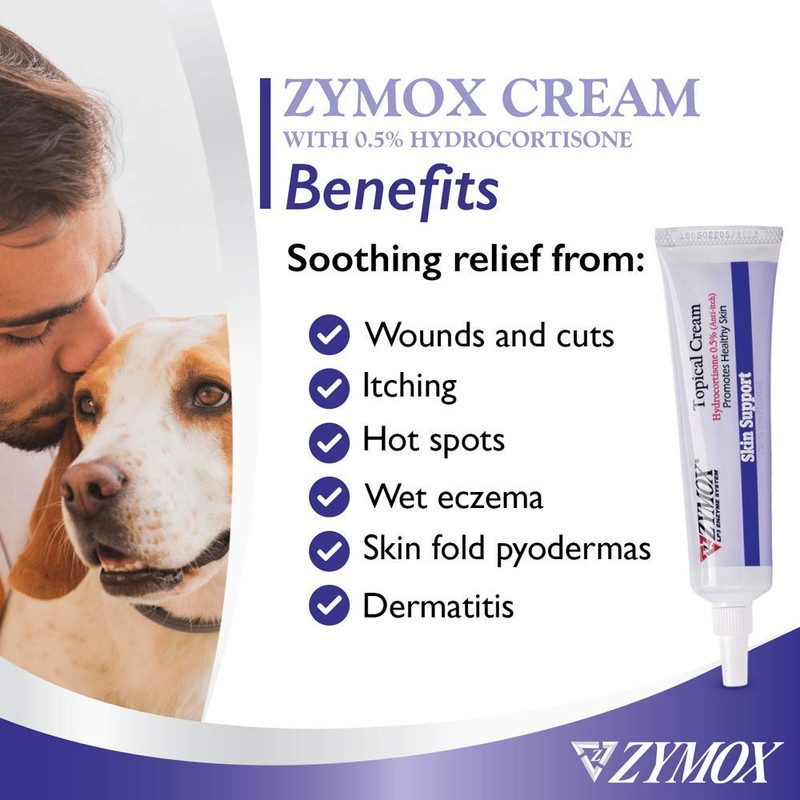 Zymox Topical Cream with 0.5% Hydrocortisone for Dogs and Cats,
