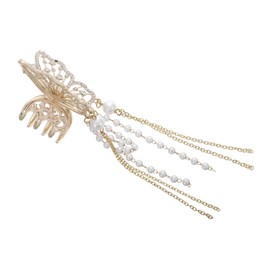 IWOWHERO Butterfly Clip Tassels for Women Elegant Metal Hairpin with Crystal Rhinestone Tassel