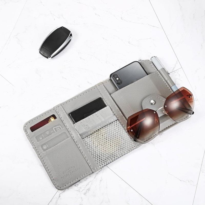Boao 2 Packs Car Sun Visor Organizer, Sunglasses Holders for