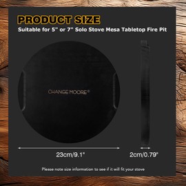CHANGE MOORE 2Pcs 9.1in Tabletop Fire Pit Mat for Solo Stove Mesa, Small Stove Mesa XL, Heat Resistant Pine Wood Mat for Outdoor Fire Pit, Included 50Pcs Placemats(Black)