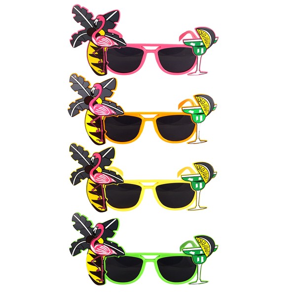HENBRANDT Tropical Party Novelty Sunglasses - Single - Assorted Colours