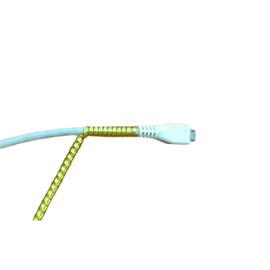 Genérico Protector Espiral Estilo Metalico Brillante Cubierta Cable/Protector de Auriculares/Protector Cable de Datos/Funda para Alivio de tensión, 140 cm (Amarillo-Plata-Verde)