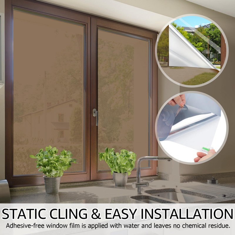 HIDBEA One Way Mirror Window Film, Daytime Privacy Sun Blocking