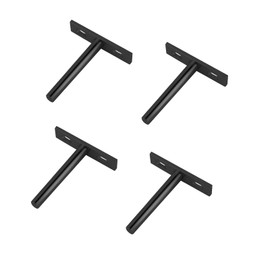 3 Inch Floating Shelf Brackets 4 Pieces Hidden Heavy Duty Brackets for Walls, Mantles, Bookshelves, Black