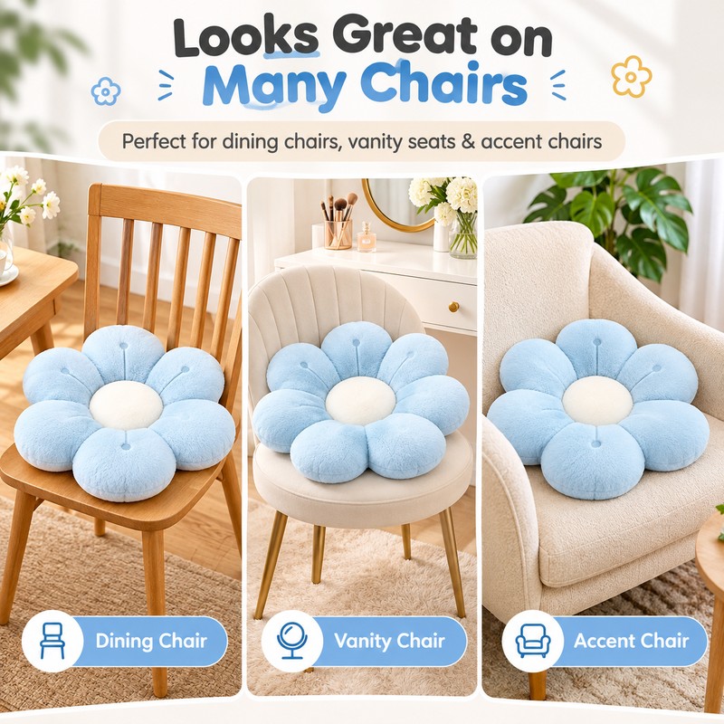Flower-Shaped Plush Throw Pillow for Sofa and Bed – Soft