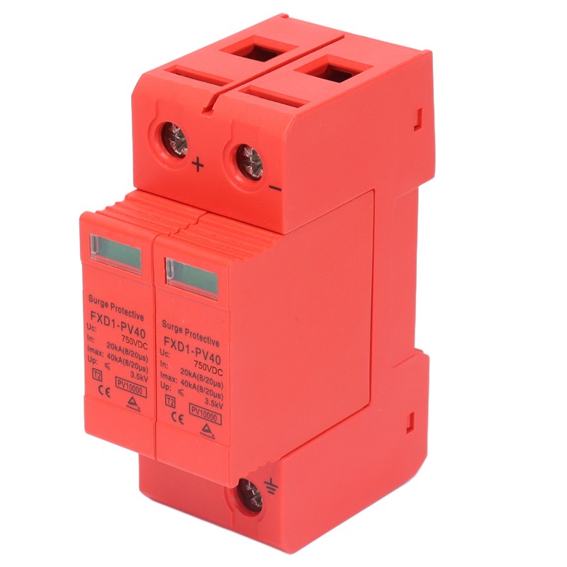 2Pcs Surge Protective Devices DC Photovoltaic Arrester 2P 40KA with