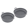 2 Pcs Silicone Air Cooker Pot With Handle Round Fryer
