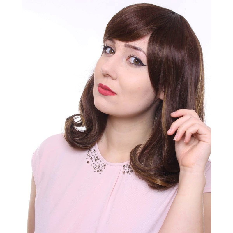 Prettyland C597 - Medium Length Long Wig Slightly Wavy Curly