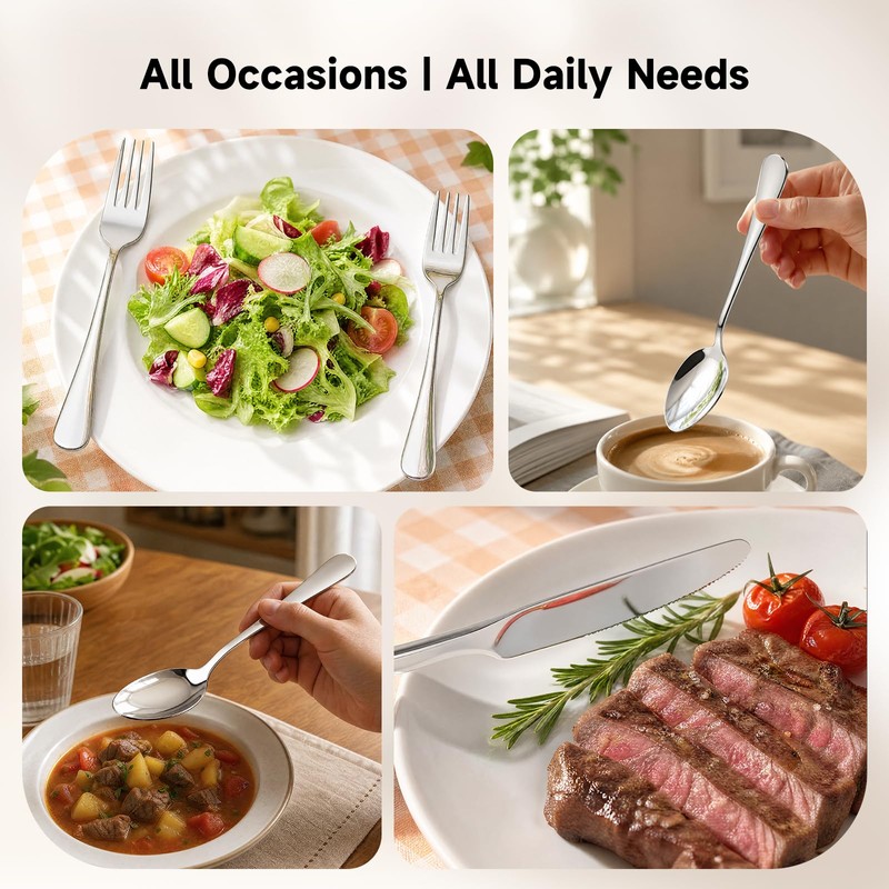 Silverware Set for 8, 40 Piece Stainless Steel Flatware Cutlery