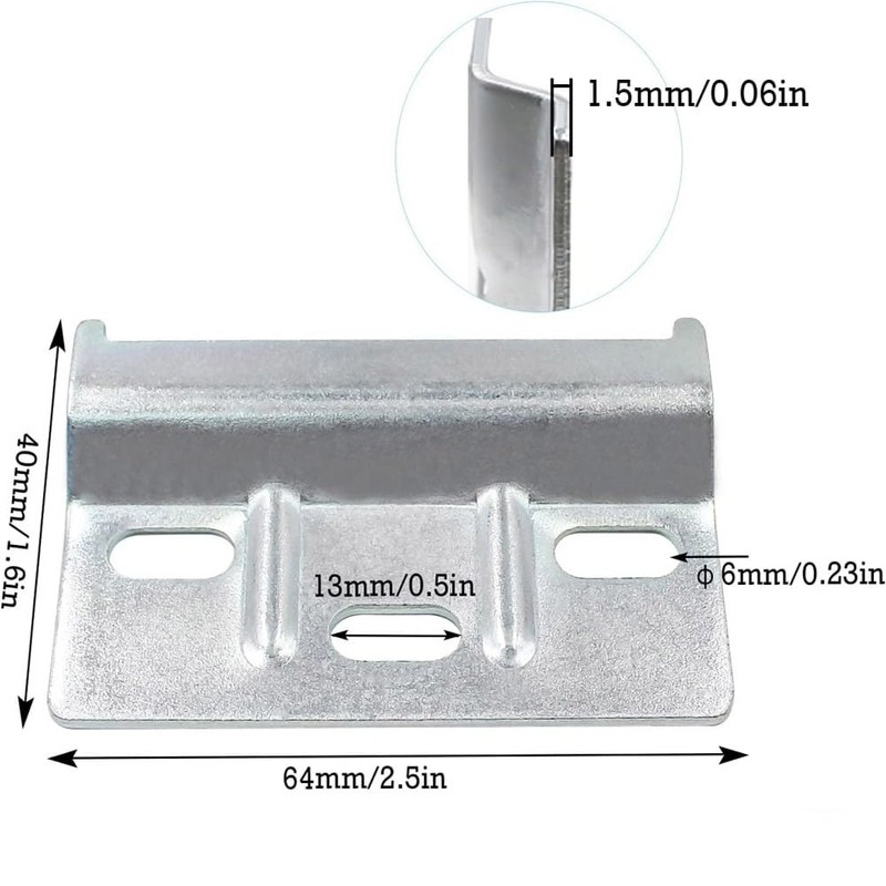 Pack of 8 Metal Support Plates, Cabinet Hanging Rail, Wardrobe