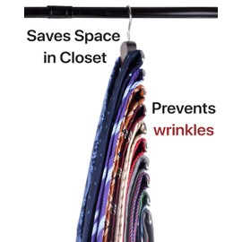 Umo Lorenzo Premium Wooden Necktie and Belt Hanger, Walnut Wood Center Organizer and Storage Rack with a Non-Slip Finish - 20 Hooks (Wooden)…