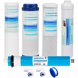 Geekpure 5 Stage Reverse Osmosis Water Filter Replacements Set Plus 100 GPD Ro Membrane