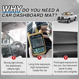 CARTIST Dashboard Cover Fits for 2002-2005 Dodge Ram 1500 and 2003-2005 Dodge Ram 2500 3500 Accessories Dash Cover Mat Non-Slip Pad Carpet Sunshade