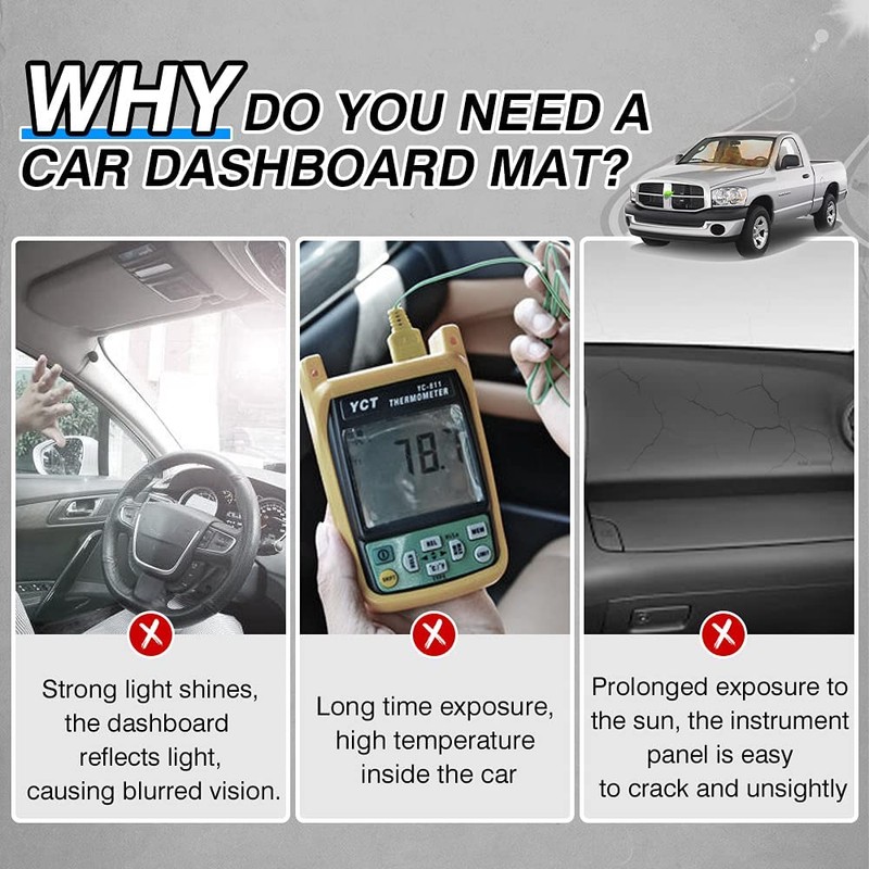 CARTIST Dashboard Cover Fits for 2002-2005 Dodge Ram 1500 and