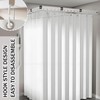 Wall Mount Folding Shower Curtain Rod, 69 Inches (5-Fold), Adjustable