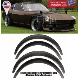 SDeelCase 1.75" Front 2.75" Rear ABS Black Flexible 4 Pieces Wide Fender Flares For Ford