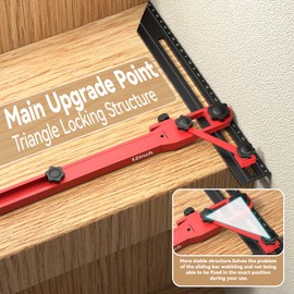 Stair Tread Template Tool，Aluminum Alloy Stair Tread Measuring Tool ，Stair Tread Jig for Measuring Stairs，Adjustable Length Stair Gauge Tool Perfect for Carpenters & DIY Projects