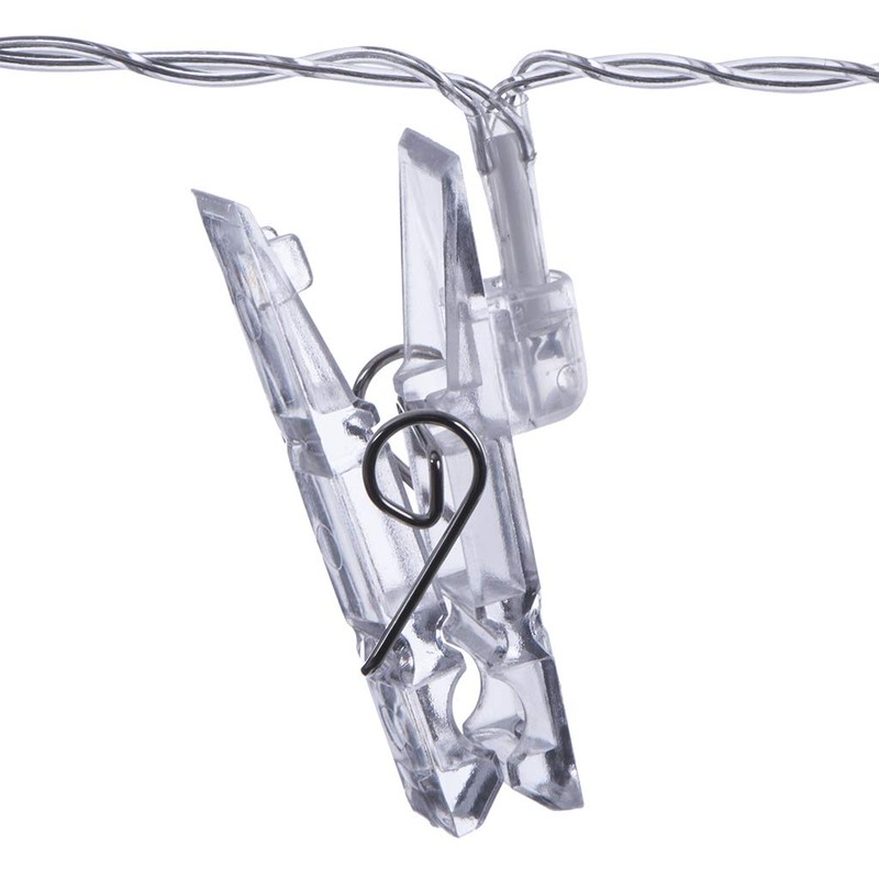 Sterno Home GL42589 LED Battery-Operated Clip String Lights, 10.5 Feet,