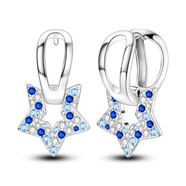 Hapour S925 Sterling Silver CZ Hoop Earrings Dangle & Drop for Women Lightweight Petite Cute Butterfly Star Drop Earrings, Sterling Silver, Cubic Zirconia