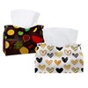 2 Pack Tissue Box Cover Holder, Golden and Black Hearts