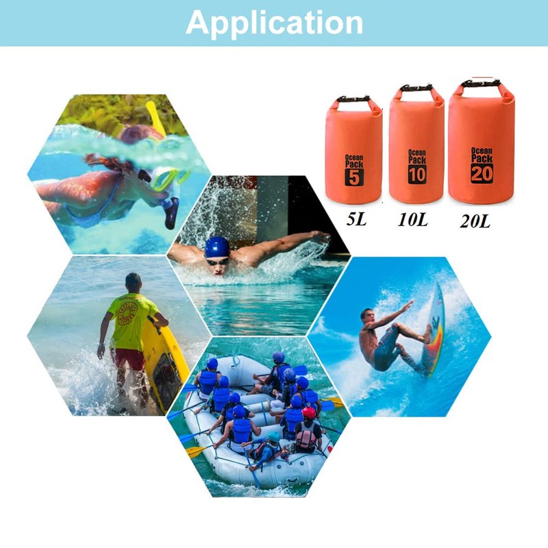 HYCOPROT Waterproof Bag 5L 10L 20L 30L Dry Bag With