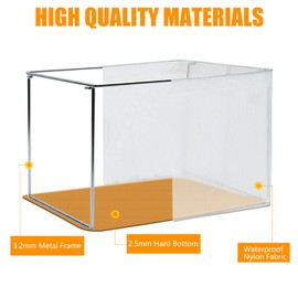 Clear Large Storage Baskets for Shelves, Collapsible Storage Bins with Handles for Clothes, Sheets, Books | Shelf Baskets for Home and Closet Organizer (Clear, 3 Pack)