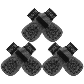 PAWCHIE Anti-Slip Dog Socks for Hardwood Floor with Strap Indoor Non Skid Knit Paw Protector Traction Control