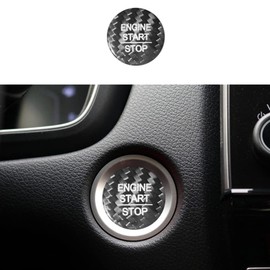 Rifoda for Honda Engine Start Stop Button Cover Trim fit Civic 2016-2021 Accord 2018-2021 CRV 2017-2021 Insight 2019-2021 Fit 2015-2021 Odyssey HR-V Real Carbon Fiber Material Decoration-Black