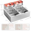 Electric Deep Fryer 17.2L Stainless Steel Dual Tank with Basket