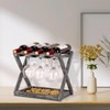 WDSHIYI Rustic Wood Wine Rack for 4 Bottles and 6