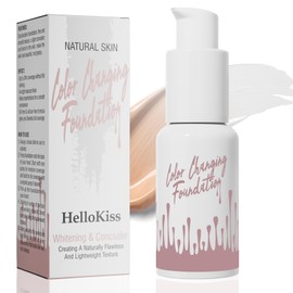 Ceboic Liquid Foundation, Color Changing Warm Skin Tone Foundation, Moisturising Full Coverage Foundation, Natural Smooth Long Lasting Face Makeup, Waterproof Poreless Blendable Foundation 30 ML