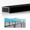 1 Pack 6FTx 2-3/8"x1-3/16 Aluminum Black Handrail with Nylon End