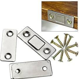 SING F LTD 2X Magnetic Door Catch Latch Cabinet Furniture Ultra Thin Door Catch Latch Cupboard Glass