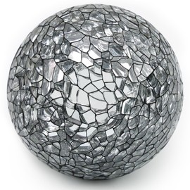 Woration 1 PC 3.15inch Mosaic Decoration Ball Tables Centerpiece Balls Gradient Mosaic Glass Solid Ball for Bowls Vases Party Thanksgiving Christmas Decoration (Black)