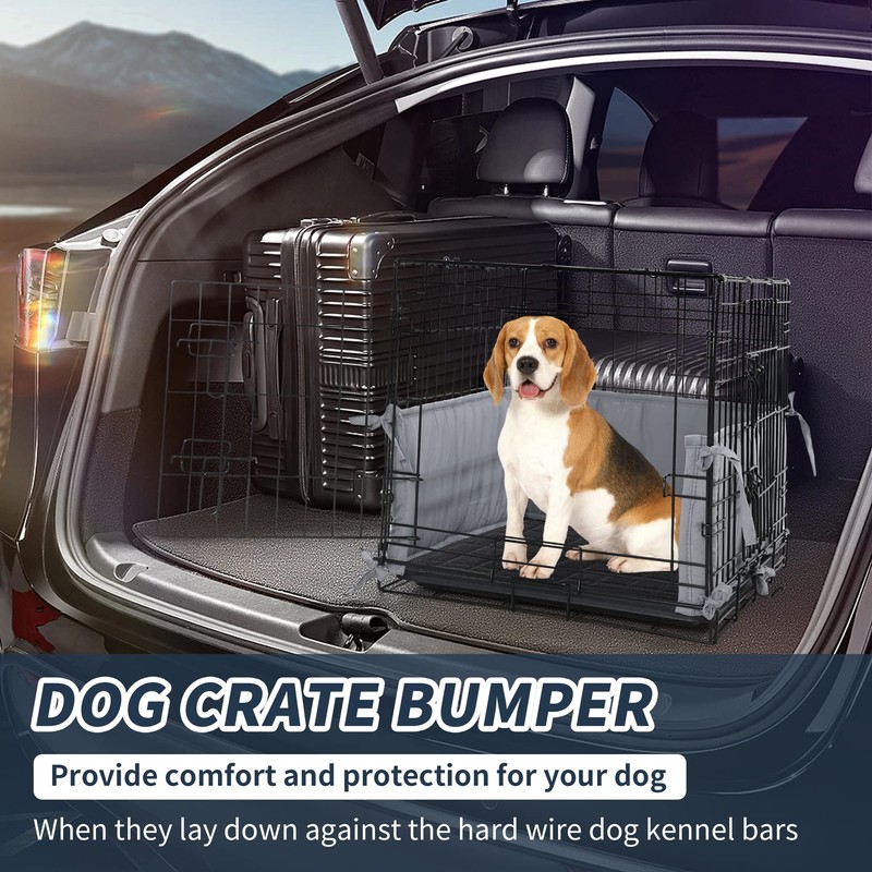Hombys Dog Crate Bumper with Ties - Soft Crate Accessory