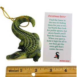 Alligator Ornament Legend of The Christmas Gator Set Find Me Holiday Tradition Tree Decoration with Card Boxed Pack