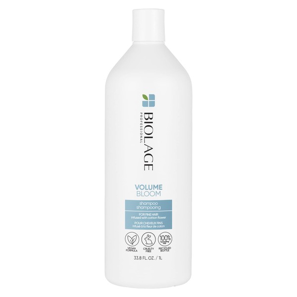 Biolage Volume Bloom Shampoo | Volumizing Shampoo | Lightweight Volume & Shine | For Fine Hair | Paraben & Silicone-Free | Vegan​ | Cruelty Free | Salon Shampoo | 33.8 Fl. Oz