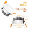 LEDLightsWorld 2 Inch LED Recessed Lighting Dimmable Downlight, 3W(35W Halogen
