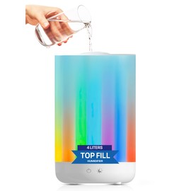 Bell+Howell 4L Top Fill Humidifiers for Bedroom, Color Changing Air Humidifier for Large Room, Cool Mist Humidifiers for Bedroom Baby Room Humidifier & Oil Diffuser with Auto Shutoff