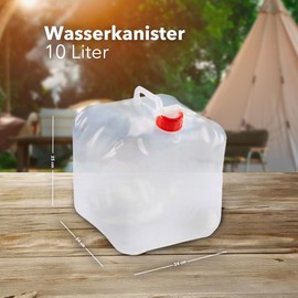 Tool & Tree Foldable Water Canister 10 Litre - Space Saving Design with Practical Spout Tap, Durable Carry Handle & BPA Free Material - Perfect for Camping, Hiking, Outdoor, Travel & Festivals