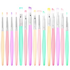 Art Paint Brush Set, Colorful Paint Brushes, Different Sizes for Artists, Adults & Kids, Painting Brushes Set with Paint Palettes, Paint Brushes, Art Paint Brushes for Watercolor, Oil, Face, 15 Count