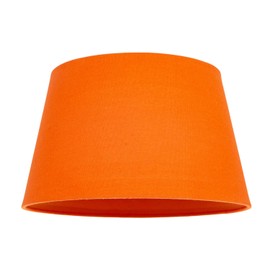 Traditional Shape Vivid Orange Linen Fabric Drum Table/Pendant Lampshade | 60w Maximum | Inner Fabric Lining | 30cm Diameter by Happy Homewares