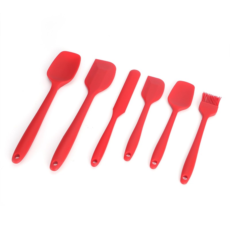 6PCS Set Silicone Spatula Cream Butter Scraper Brush Spoon Kitchen
