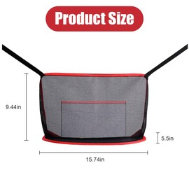 ZIMISI Car Net Pocket Handbag Holder, Large Capacity Auto Purse Storage Mesh Bag Between Front Seats, Universal Vehicle Organizer Barrier Net for Women, Men, Kids, and Pets (Red)